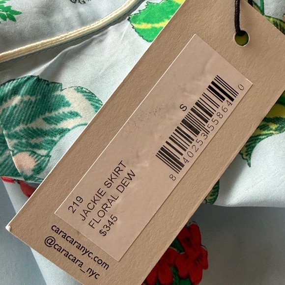 NWT Cara Cara Jackie Skirt, Light Blue with Red Floral Pattern, “Floral Dew” - Picture 7 of 8